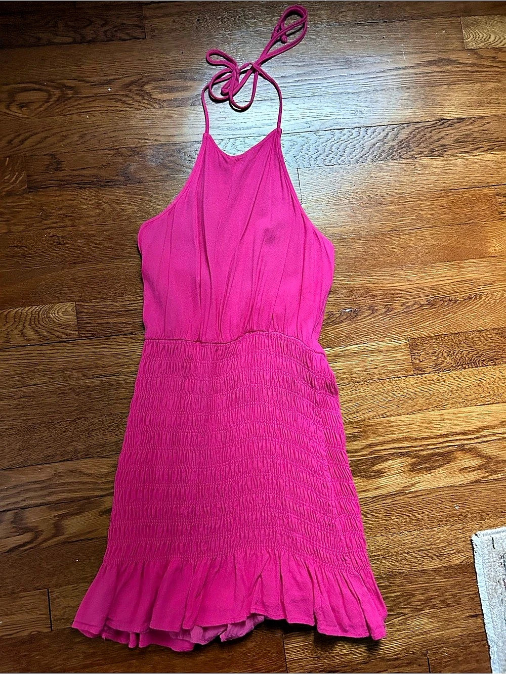 Cotton Candy LA Pink Halter Ruffle Mini Dress